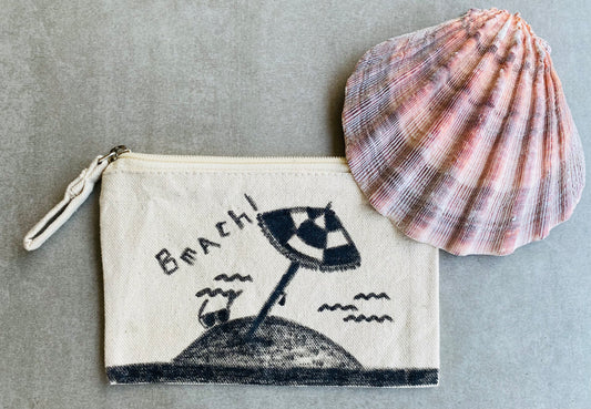 Tote Bag-Pouch with Beach Umbrella and Sunglasses