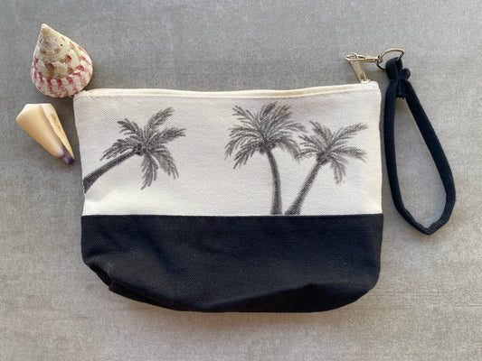 Tote Bag-Pouch with Palm Trees
