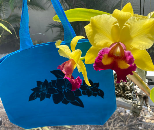 Tote Bag with Tropical Flowers